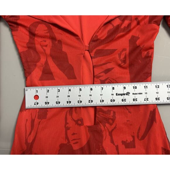 Edikted Dolls Kill Pop Art Girly Goth Red Cutout Bodycon Mini Dress Size S - Picture 8 of 9
